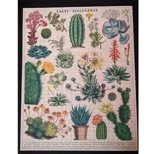 Cavallini Papers & Co Cacti & Succulents Vintage Puzzle, 1000 Pieces